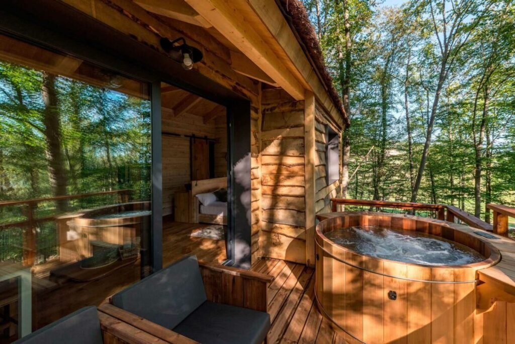 Dónde encontrar cabañas con spa en Campo Alegre para descansar 1 cabana acogedora con jacuzzi en naturaleza